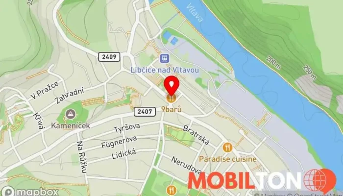 mapa 9barů Kavárna a bar v 5. května 173