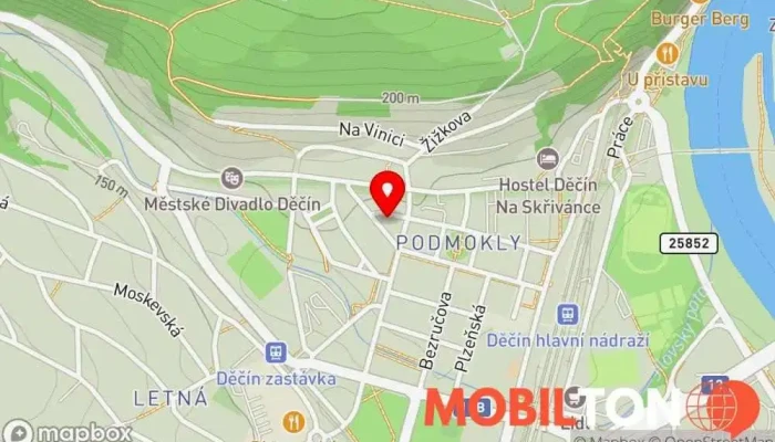 mapa ABBES KEBAB & PIZZA Rychlé občerstvení v Tržní 135/21, Podmokly 405 02