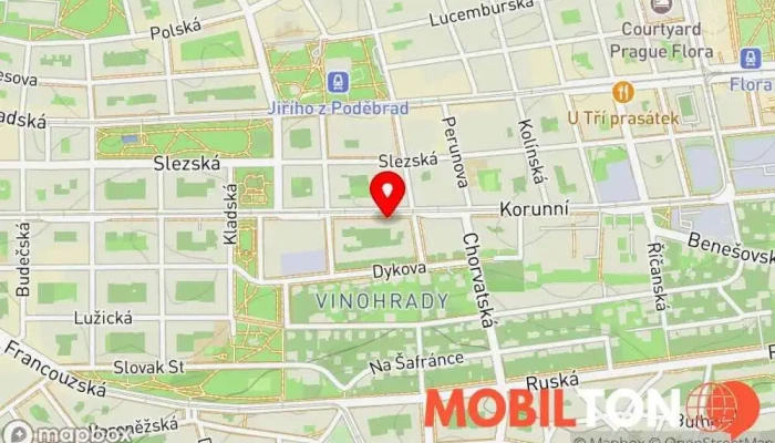 mapa Aj-servis Opravna telefonů, Opravy počítačů, Opravna mobilních telefonů v Vinohrady