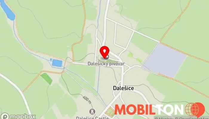 mapa AKCIOVÝ PIVOVAR DALEŠICE, a.s. Restaurace v Dalešice