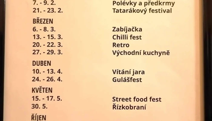 Akciovy Pivovar Dalesice As Menu - Dalešice