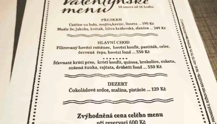 Albert Malek Restaurant Menu - Pivovarská 6