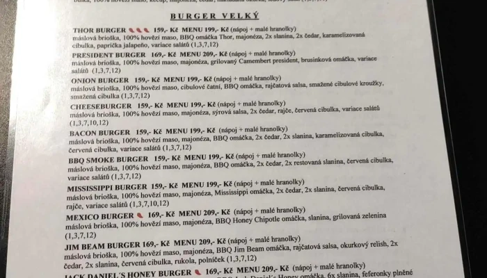 Albis Burger Menu - Komenského 159/8