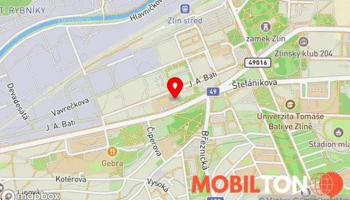 mapa Alza.cz Prodej elektroniky, Prodej domácích spotřebičů, Prodej mobilních telefonů, Prodej výpočetní techniky, Prodejna kosmetiky, Prodejna her v Jana Antonína Bati 7031