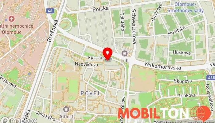 mapa Alza.cz pobočka Olomouc Prodej elektroniky, Prodej domácích spotřebičů, Prodejna příslušenství k mobilním telefonům, Prodej mobilních telefonů, Prodejna počítačových potřeb, Prodej výpočetní techniky, Prodejna her, Domácí potřeby, Prodej počítačových her v Nedvědova 388/4