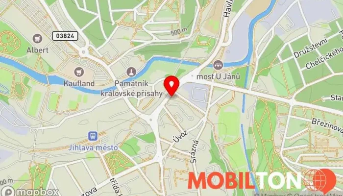 mapa Amici Pizza & Burgers (Jihlava) Rozvoz jídla, Hamburgerová restaurace, Rozvoz pizzy, Pizzerie, Pizza do ruky v Havlíčkova 4923/60A