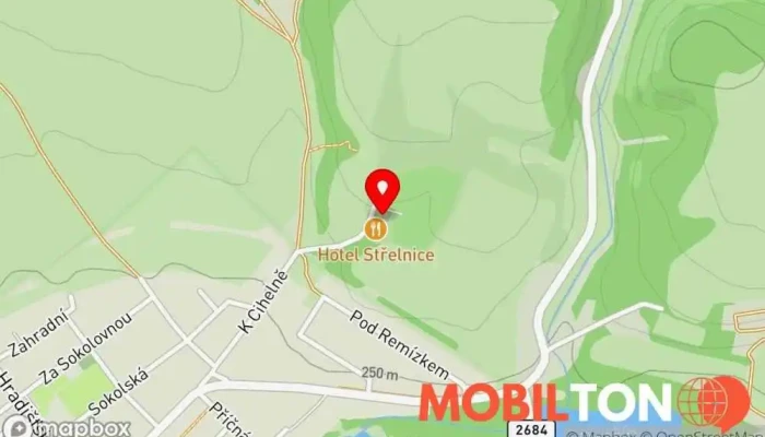 mapa Areál Kněžmost Hotel, Rekreační středisko, Restaurace, Střelnice v K Cihelně 259
