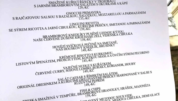 Aroma Restaurace -  Menu - Lobkovice