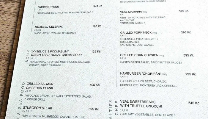 Arrigo Unikatni Gastronomie Menu - Děčín I