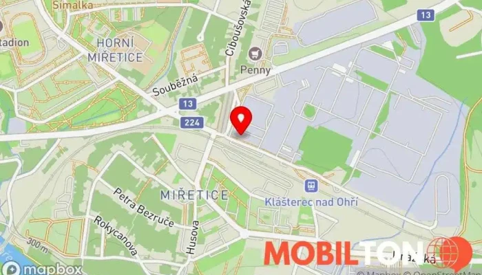 mapa Asia Bistro Vietnamská restaurace, Rychlé občerstvení v Miřetice u Klášterce nad Ohří