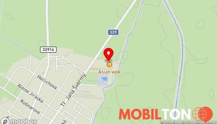 mapa Asian Wok Asijská restaurace v Tř. Jana Švermy 1258