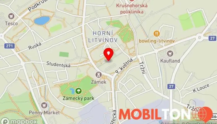 mapa Asijské speciality Bistro v Horní Litvínov
