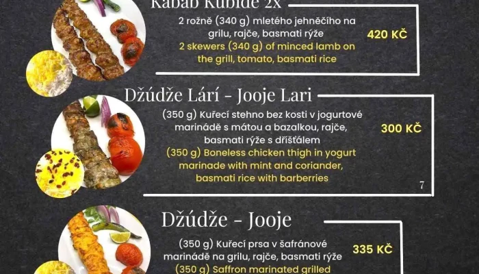 Aubergine Persian Restaurant -  Menu - Karlín