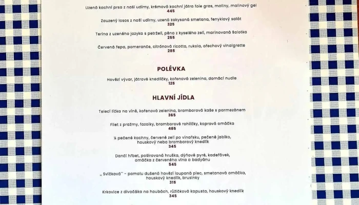 Babiccina Zahrada Menu - Tovární 536