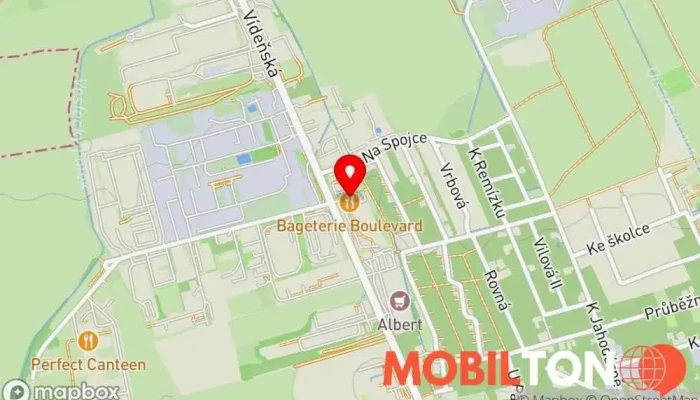 mapa Bageterie Boulevard Restaurace v Vestec-Jesenice u Prahy