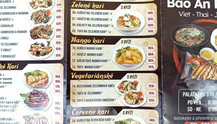 Bao An Food -  Ceny - Palackého 378