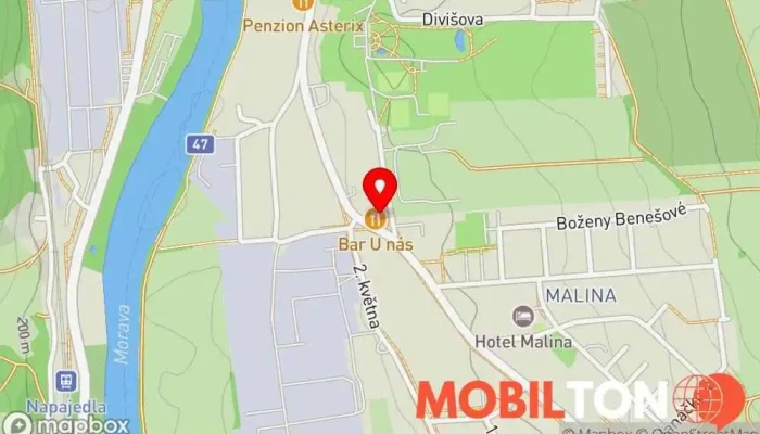 mapa Bar U Nás Restaurace v Lány 1187