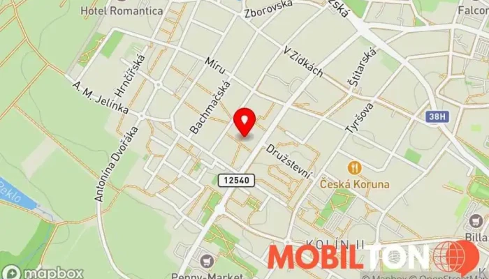 mapa Barbora Kolín spol.s.r.o. Restaurace v Benešova 644