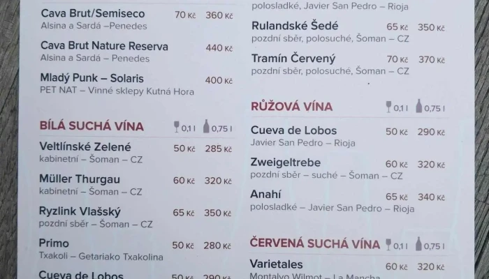 Barrande -  Menu - Nám. Joachima Barranda 16