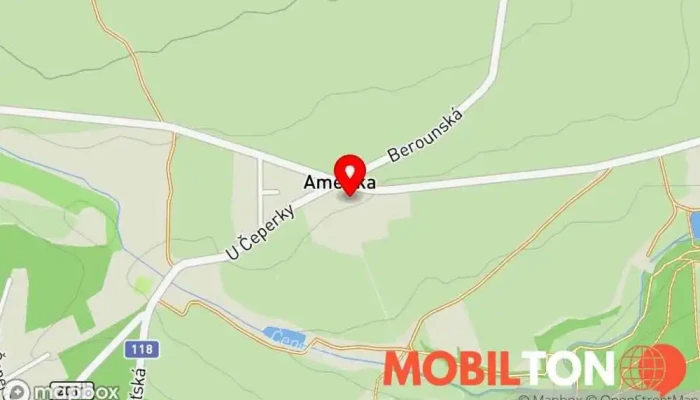 mapa BBQ Bouda Americká restaurace v U Čeperky