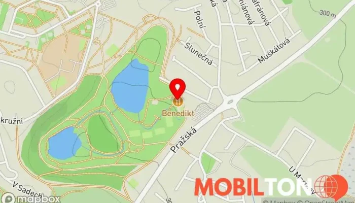 mapa Benedikt Most Restaurace, Bowling / Kuželky, Místo konání akce, Hotel, Sportovní komplex, Tenisový kurt v Rekreační 1048