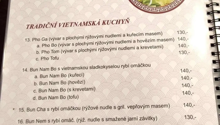 Bep Vietnamesethai Bistro Menu - Sokolovská 3317