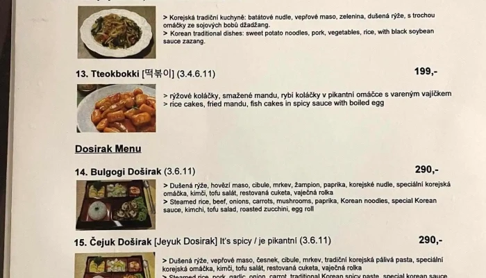 Bibimbap Korea -  Menu - Praha 3-žižkov