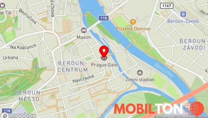 mapa Billiard club “U Brány” Restaurace, Bar a gril, Zábavní klub v Beroun