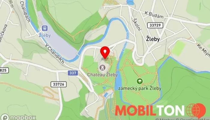 mapa Bistro - Zámek Žleby Bistro, Rychlé občerstvení v Zámecká 1