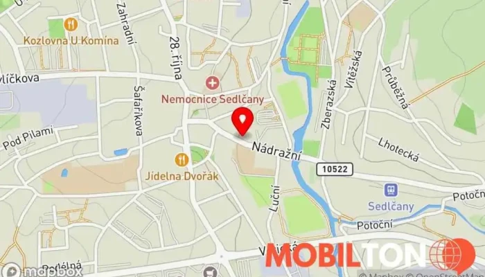 mapa Bistro Americano Americká restaurace v Nádražní 108