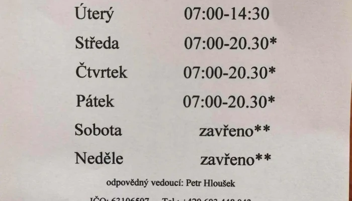 Bistro Burger Menu - Zbraslavice