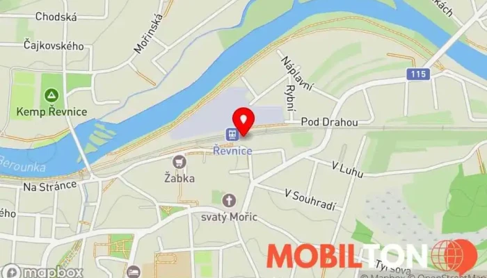 mapa Bistro Cafe nádraží Řevnice Kavárna v Pod Lipami