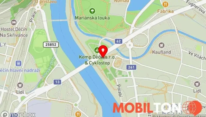 mapa Bistro Camp Autokemp, Rychlé občerstvení v Polabí
