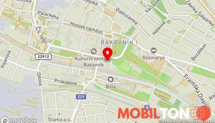 mapa Bistro Monika Rakovník Restaurace v Tyršova 214/2