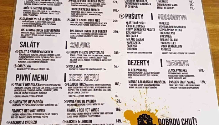 Bistro Rezava Menu - Dlouhá 211/10