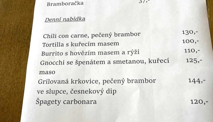 Bistro Station -  Menu - Husova 162