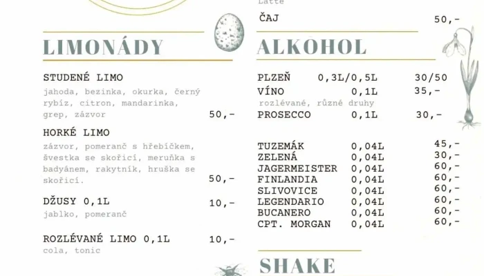 Bistro U Babicky Menu - V. B. Třebízského 193
