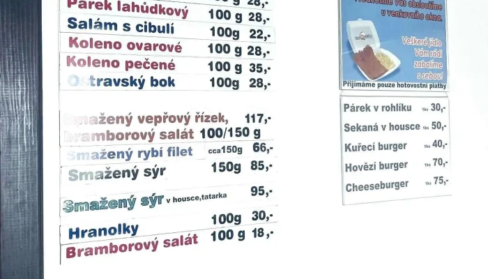 Bistro U Elisky Menu - Pražská 1056
