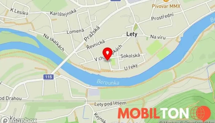 mapa Bistro U Sokola Bistro v Lety-Dobřichovice