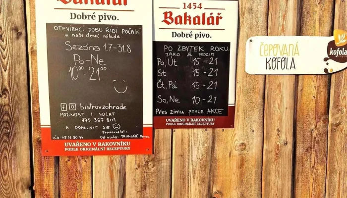 Bistro V Zahrade Menu - Čsl. Armády 20