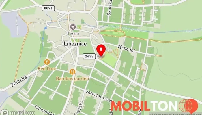 mapa Bistro Žlutá karta Restaurace v Na Chrupavce 973