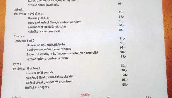 Blatecka Hospoda -  Menu - Kokořínská 14