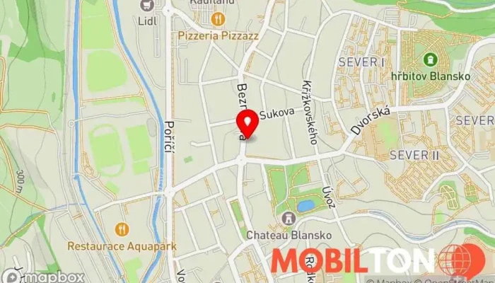 mapa Bma Prodejna v Bezručova 2273/4a