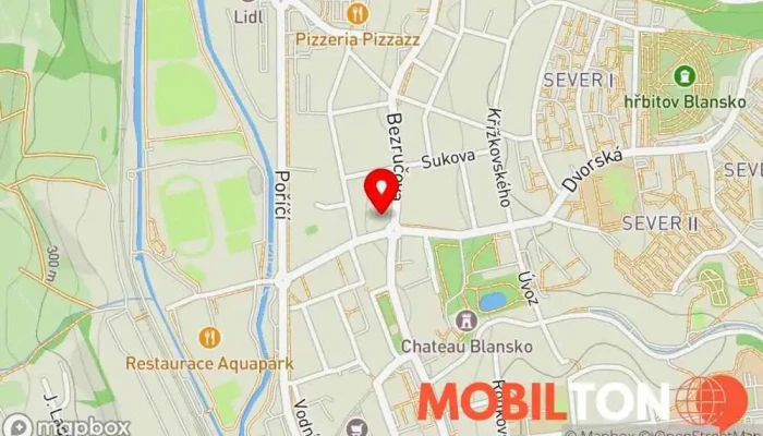 mapa BMS Computers & MAX Mobile Prodej výpočetní techniky, Prodej mobilních telefonů, Opravna mobilních telefonů v Bezručova 1559/5