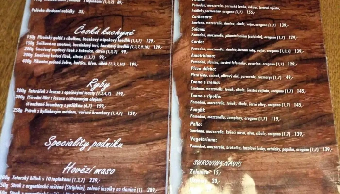Bodlak Menu - Horní Nám. 251