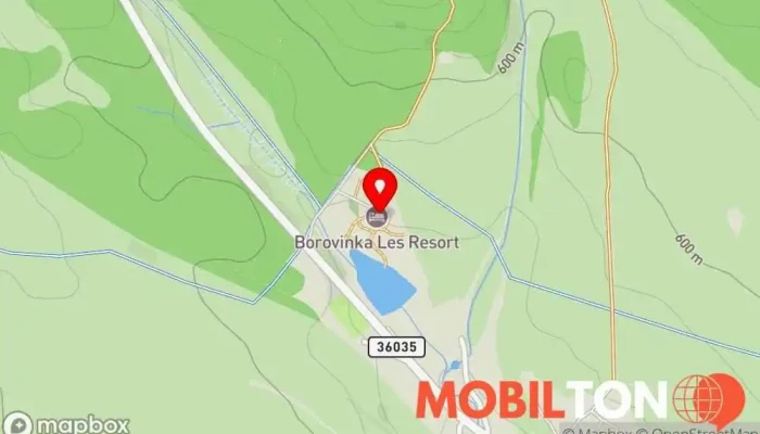 mapa Borovinka Les Resort - sportovní a rekreační areál Ubytování s pokojovou službou, Restaurace v Domanín