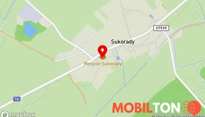 mapa Bowling Sukorady Bowling / Kuželky, Restaurace v Sukorady
