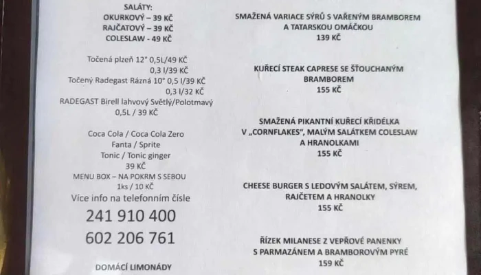Bozska Komedie U Roubase Menu - Mezi Křižovatkami 23
