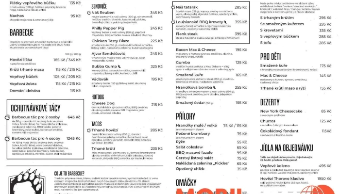 Brloh Barbecue -  Menu - Bezručova 613/30