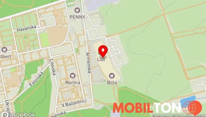 mapa Bufet Bufetová restaurace v Arménská 3277